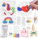 SHXYKZ 95 Pcs Magic Foam Texture Painting Kit, 3D Puffy Paint Kit Including 46 Pcs Magic Foam Paper, 24 Colors Dual-tip Marker Pen, DIY Creative Craft Set for Kids, Ideal Gifts for Boys and Girls