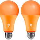 2 Pack BlueX LED A21 Orange Light Bulbs - 13W (100Watt Equivalent) - E26 Base LED Bulb, Party Decoration, Porch, Home & Holiday Lighting, Decorative Illumination