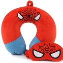 Marvel Spiderman Travel Neck Pillow for Kids- Bundle with 13" Spiderman Neck Pillow, & More | Spiderman Travel Accessories Set