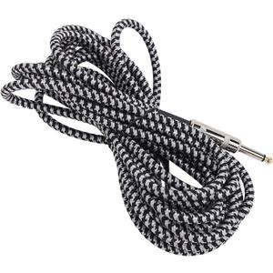 6.35mm Guitar Connection Cable, Woven Electric Instrument Cord for Bass, Microphone, Speaker, Amplifier and Mixer