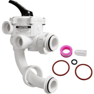 261177 1-1/2-Inch Threaded Multiple Port Valve Replacement Compatible with FNS, FNS Plus, Nautilus Plus Pool and Spa D.E. Filters, White Side Mount Valve