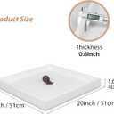 Ottoman Tray for Coffee Table Living Room Wood Serving Tray Large Wooden Square 20 Inches White