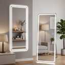 16"x60" LED Full Length Mirror with Stand, Full Body Wall Mirror