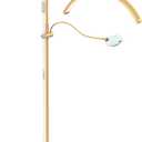 AURELLE Half Moon Lash Light - Adjustable LED Floor Lash Lamp with 4X Magnifier & Phone Holder for Eyelash Extensions,Nail Art,Tattoo,Skincare,Salon SPA-Dimmable Brightness,Rotating Head, Gold