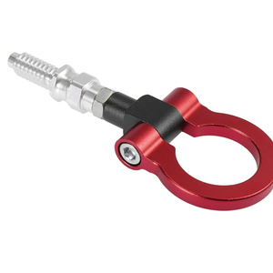 Red Aluminum Alloy Front Bumper Towing Eye Tow Hook for Car Auto Tow Hook Kit