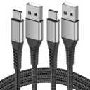 USB A to USB C Cable 3FT for iPhone 15 16 17 Pro Max, 2 Pack Braided Type C Charger Fast Charging Cable Cord for iPad Air Pro, Samsung Galaxy S24/S23/S22,Google Pixel, USB to USBC Cable 3FT
