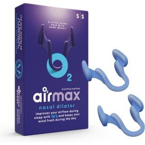 AIRMAX Nasal dilators for Sleeping - 76% More Airflow - Anti Snore Device - Breathe Freely Through the Nose - Sinus Relief, Sleep aid and snoring Solution - 2X Small Blue - 6 Month Relief