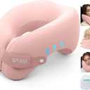 2in1 Ergonomic Memory Foam Travel Neck Pillow  2025 Upgrade Travel Pillow for All Sleep Positions on Flights, Road Trips, and Long Distance Travel with Drawstring Bag (Adjustable - Pink)