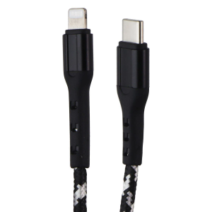 ZGEAR 10FT Braided Sync & Charge Cable for Lightning to USB C - Black / Silver