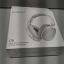 RORSOU C6 Active Noise Cancelling Headphones, Wireless Over Ear Bluetooth Headphones, 60H Playtime, Lightweight Folding Deep Bass Comfort Fit Ear Cups Headset with Mic for iPad/Travel/PC/Home Silver