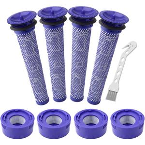 Lemige 4 Pre-Filters and 4 Post-Filters Replacement Compatible with Dyson V7, V8 Animal and Absolute Vacuum, Compare to Part 965661-01 and 967478-01
