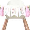 Wildflower High Chair Banner For 1st Birthday GirlBoho Style Flower Tassel High Chair Decoration,Pink Floral Banner For Baby'sOur Little Wildflower Is Turning One GarlandDaisy Themed Decor For Girls' 1st Birthday