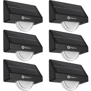 Brightown Solar Step Lights Outdoor Waterproof, 6 Pack Solar Stair Lights for Outside, Multiple Color Modes Step Light Outdoor for Garden Stair, Front Step, Front Porch, Deck, Sidewalk and Patio (Black)