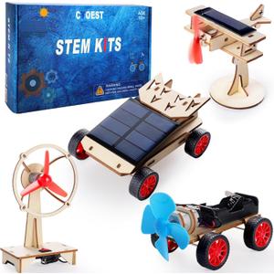 STEM Kits for Kids Age 8-10-12-14, Science Kits for Kids Age 8-12, STEM Toys Gifts for Boys Age 8 9 10 12 13 14, Car Building Science Experiment Projects 9-12, Solar Power & Engineering Kit