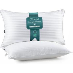 King Size Pillows Set of 2 Down Alternative  Soft & Fluffy King Pillow with Cotton Cover, Hotel Quality Pillows for Bed, Perfect Bed Pillows for Side and Back Sleepers, Size 20"x36"