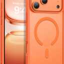 DUEDUE for iPhone 17 Pro Max Case Magnetic [Compatible with Magsafe], Translucent Matte Back Protective Cover Anti-Scratch Shockproof Phone Case for iPhone 17 Pro Max 6.9", Orange