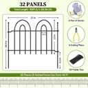 45ft x 13in Garden Fence Animal Barrier, 32 Panels Decorative Garden Fence Border, No Dig Garden Fence Panels, 1.8in Gap Rustproof Metal Stakes, Ground Defense Border Fence for Outdoor, Yard, Patio