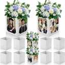 Spiareal 6 Pcs Graduation Box Centerpieces for Table 6/7 Inch Photo Frame Display Congrats Grad Party Favor Gift Picture Table Box Photo Props Frame for Graduation Decoration(White)