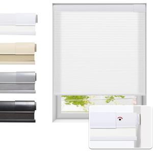 Tonature No Drill Cellular Shades for Indoor Windows, Thermal Insulating & Noise Reducing Honeycomb Blinds, Cordless Free Stop Blinds Light Filtering, White, 45 1/2" W x 64" H