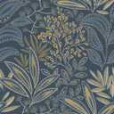 Safiyya Blue Vintage Floral Wallpaper Peel and Stick Contact Paper 17.3" x 78.7" Wall Paper Renter Friendly Self Adhesive Removable Wallpaper for Bathroom Vinyl