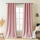 SNITIE Pink 96in Long Velvet Curtains with Grommet, Super Soft Thermal Insulated Noise Reducing Thick Light Filtering Velvet Drapes for Living Room and Bedroom, Set of 2 Panels, 52 x 96 Inch Long