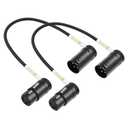 Devinal Rotatable Right-Angle XLR Cable, Adjustable-Angle Low-Profile XLR Microphone Adapter Connector, Right-Angle Mic Cord on Both Ends (Male and Female) 0.8 FT 2 pcs