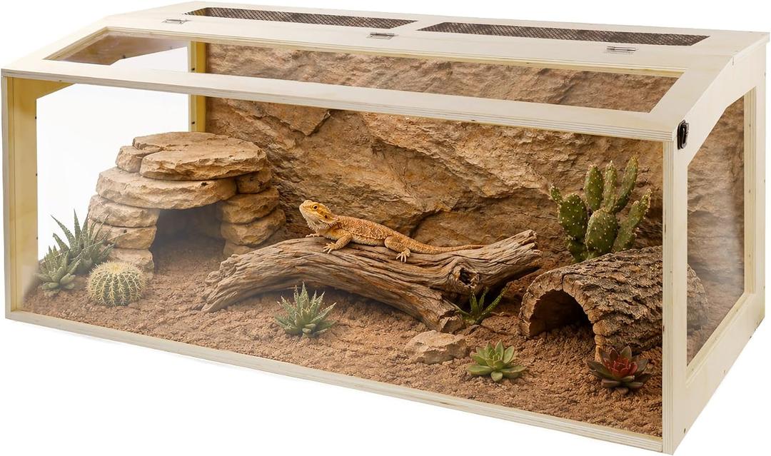 120 Gallon Reptile Tank, 4x2x2 Enclosure for Bearded Dragon