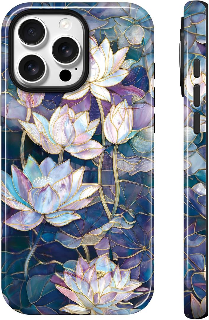 Lumen for iPhone 15 Pro Max Case, Compatible with Magsafe, Lotus Glass Lily