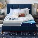Sleep Innovations Cooling Comfort Gel Memory Foam Dual Layer Mattress Topper, 4 Inch, Full Size, Pillow Top Cover