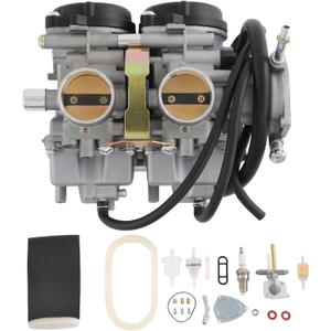 Carburetor with Fuel Valve Petcock Switch Air Filter Foam Replacement For Yamaha Raptor 660 660R YFM660 YFM 660R ATV Quad Carb 2001-2005 Carb Replaces 5LP-14900-00-00 5LP-14900-20-00 5LP-14900-30-00