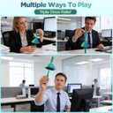 Fidget Star Dual Motion 3D Printed Fidget Toy with Auditory Feedback and Color Changing Spiral, One Hand Spin Two Hand Coordination Slide and Spin Sensory Toy for Adults Office ADHD Focus(Blue-Green)
