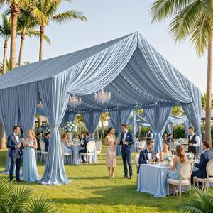 Party Village 50ftx40ft Dusty Blue Ceiling Curtain for Wedding Parties