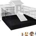 Rabbit Pet Playpen, Bunny Cage with Waterproof Liner, Pet Run Extension for Guinea Pig, Hamster, Chinchillas, Portable Small Animal Cage Fence (Playpen Only)
