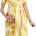 BBHoping Women’s Casual Striped Maternity Dress Short Knee Length Pregnancy Clothes for Baby Shower L