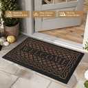 Mibao Welcome Mats for Front Door, 30" x 47" Heavy Duty Door Mats for Home Entrance Outdoor, Non-Slip Front Back Doormat for Outside Entry, Waterproof Low Profile Porch Garage Decor, Burgundy