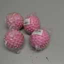 4 x Apasiri Interactive Dog Toys for Large & Medium Dogs: 3.5" Bacon Flavored Squeaky Balls for Dogs, Tough Durable Spiky Rubber Bouncy Dog Toys Balls, Floating Outdoor Fetch Dog Toy, Pink Dog Balls Gifts