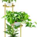 3 Tier Plant Stand Indoor Tall, Black Corner Tiered Round Plant Stand for Indoor Multiple Plants, Metal Flower Pot Stands Outdoor Holders Plant Shelf Display Rack for Balcony Living Room (3 Tier-Golden)