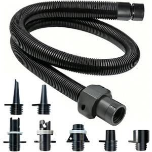 Paddle Board Pump Adapter Hose, Universal Sup Pump Adaptor Hose with 7 Air Valve Nozzles Fits for Most Sup Pump, Swivel Threaded Connector, Inner Diameter 0.9inch