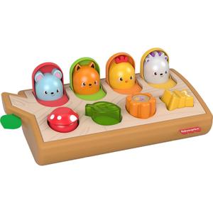 Fisher-Price Hide & Peek Pop-Up, Infant Activity Toy with Real Wood and Fabric Accents for Baby Ages 9 Months and Older