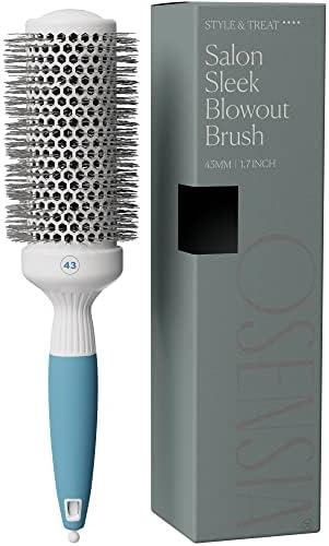 Round Brush for Blow Drying - Medium Ceramic Ionic Thermal Barrel Brush for Sleek Precise Heat Styling Blowout Volume - Lightweight Round Hair Brush for Smooth Hair (2.4in, 1.7in Barrel)(Non-electric)