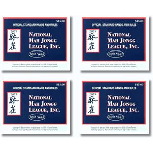 National Mah Jongg League 2025 Mahjong Large Size Cards Four-Pack Bundle - Official Hands and Rules for American Mahjong (Four Large-Size Cards)