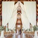 50x16 ft Ivory Backdrop Curtains for Wedding Parties, Birthdays and Photos | 10 Panels 5x16 ft, Wrinkle-Free Polyester Drapes, Washable, Ironable, 4 in Rod Pocket for Baby Showers and Graduations