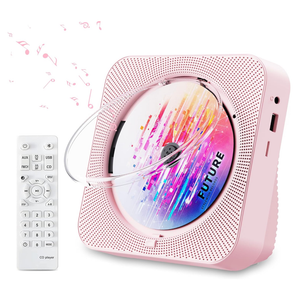 CD Player Portable with Bluetooth 5.1Desktop CD Player with HiFi Sound Speakers,Remote Control,Dust Cover,LED Display,Boombox FM Radio,USB/AUX for Home (Pink)