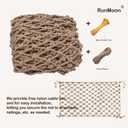 Multi-Use Hemp Rope Net: Natural Jute, 15 Sizes, Ideal for Indoor/Outdoor Decor & Safety, Handcrafted with Free Installation Accessories (6x30ft)