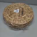 CENBOSS Woven Placemats (13.5" Set of 8, Brown Wash) Round Placemat, Wicker Place mats, Rattan Place mat, Plate Chargers