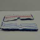2 Pack Flip Mop Refills Compatible with O Cedar Mop, Flat Dust Mop Head Replacement for Dry & Wet Use, Chenille + Microfiber Mop Cover Pad for Deeper Cleaning, Double Sided Use for Hardwood Floor (White Blue/Red Blue - 2 Combinations With Different Appearance Functions)