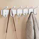pickpiff Coat Rack Wall Mounted Heavy-Duty: Metal Coat Hanger 6 Hooks for Hanging Hat, Clothes, Robe, Keys, Backpack, Bathroom Towels, Jacket, Purse - Closet, Door, Entryway, Mudroom (White, 1 Pack)
