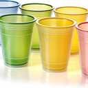 KX-WARE 18 Ounce Double Walled Colorful Tabletop Insulated Plastic Tumbler Cup Keeps Drinks Cold and Hot, set of 8 Multicolor
