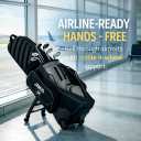 JANUS Golf Travel Bag with Wheels for Airlines, 360 Spinner Golf Travel Case with Collapsible Support Legs System, Reinforced Hard Base Golf Club Travel Bag, Airline-Ready Golf Travel Cover, One Size