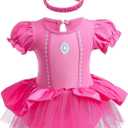 Princess Costumes Bodysuit Outfit for Baby Infant Romper Jumpsuit with Headband (6-9 Months, #19)